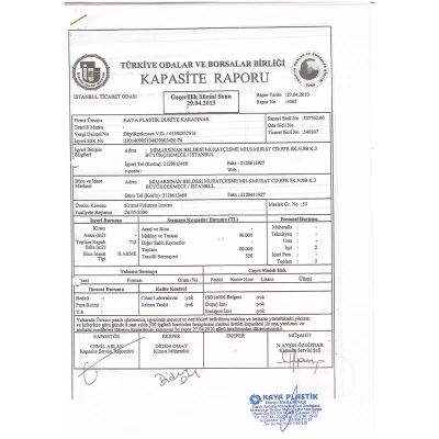 KAPASİTE RAPORU